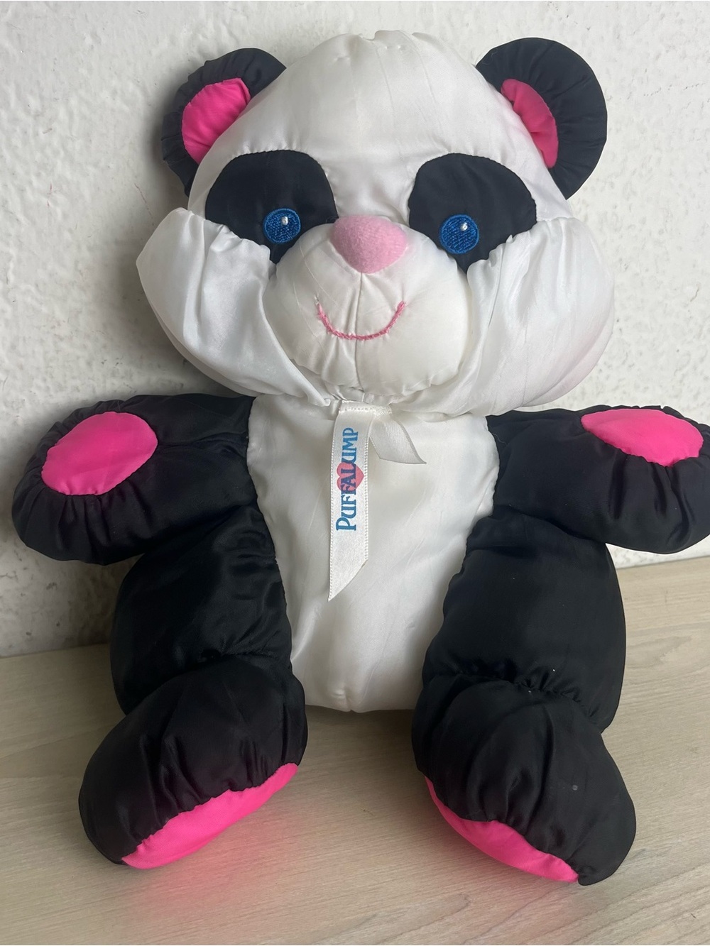 Fisher Price Puffalump Panda Plush Black White Bear Jungle Juniors Pink Vintage